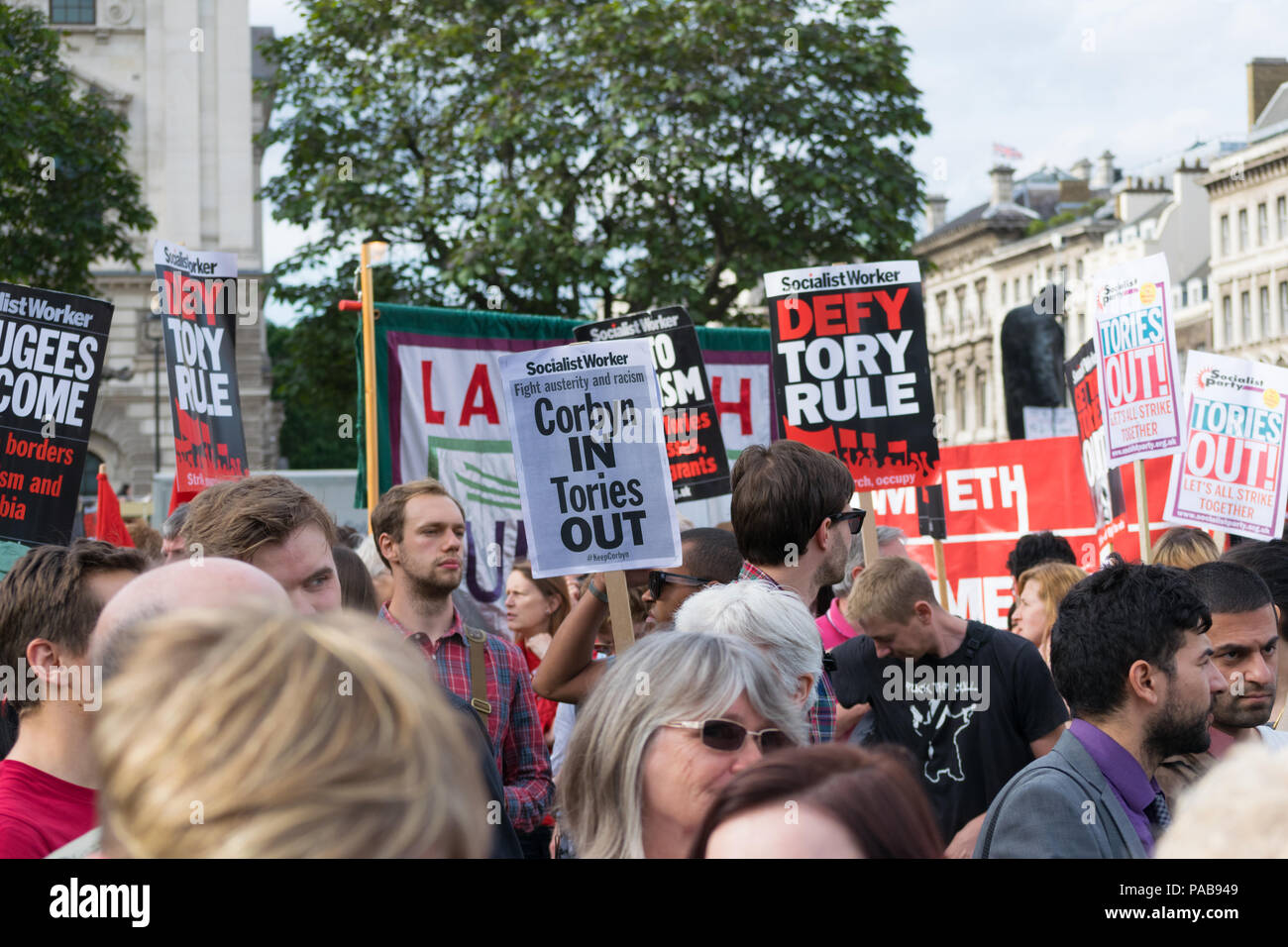 Dimostrazione Brexit post, la piazza del Parlamento, Londra Foto Stock