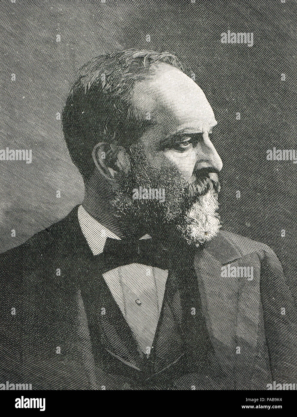 Presidente James Abram Garfield, circa 1870, ventesimo Presidente degli Stati Uniti, assassinato il 2 Luglio 2, 1881 Foto Stock