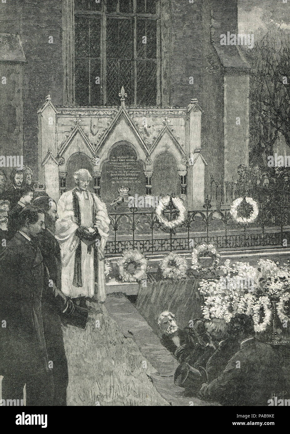 Funerali di Benjamin Disraeli a Hughenden, 26 aprile 1880 Foto Stock