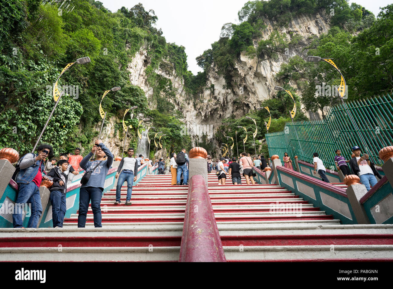 Scale di ingresso delle Grotte Batu - Malesia Foto Stock