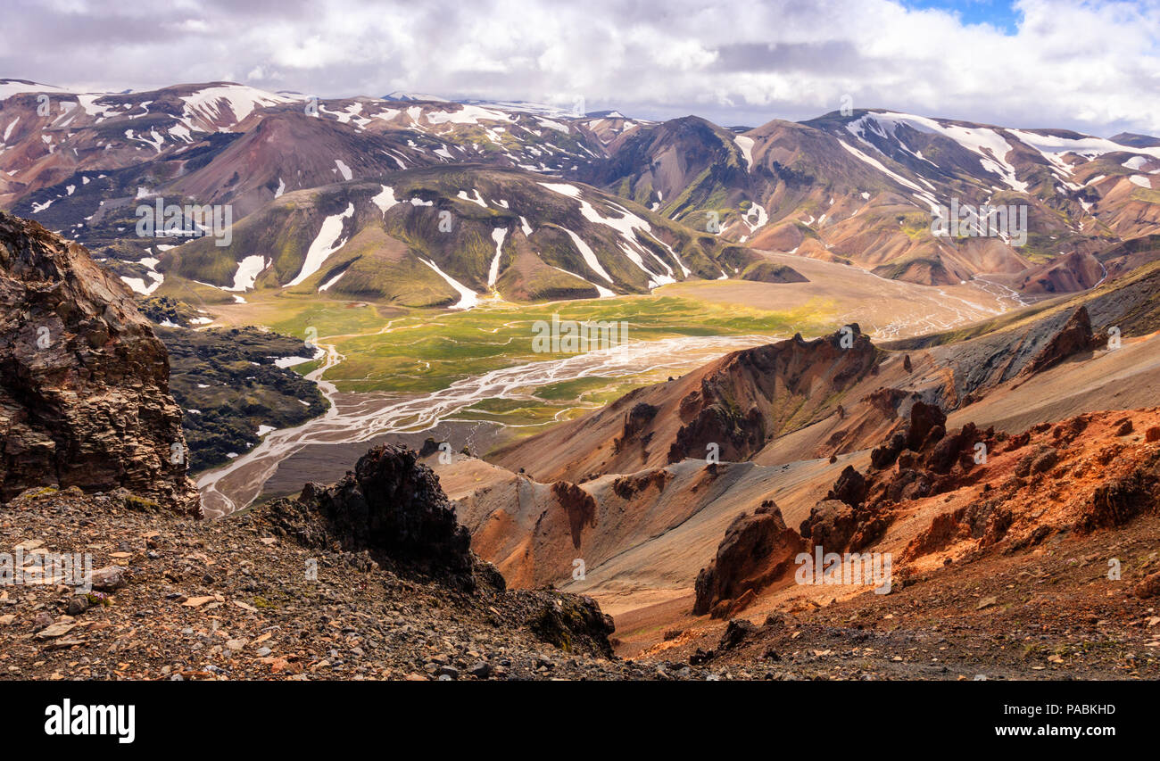 Landmannalaugar in Islanda Foto Stock