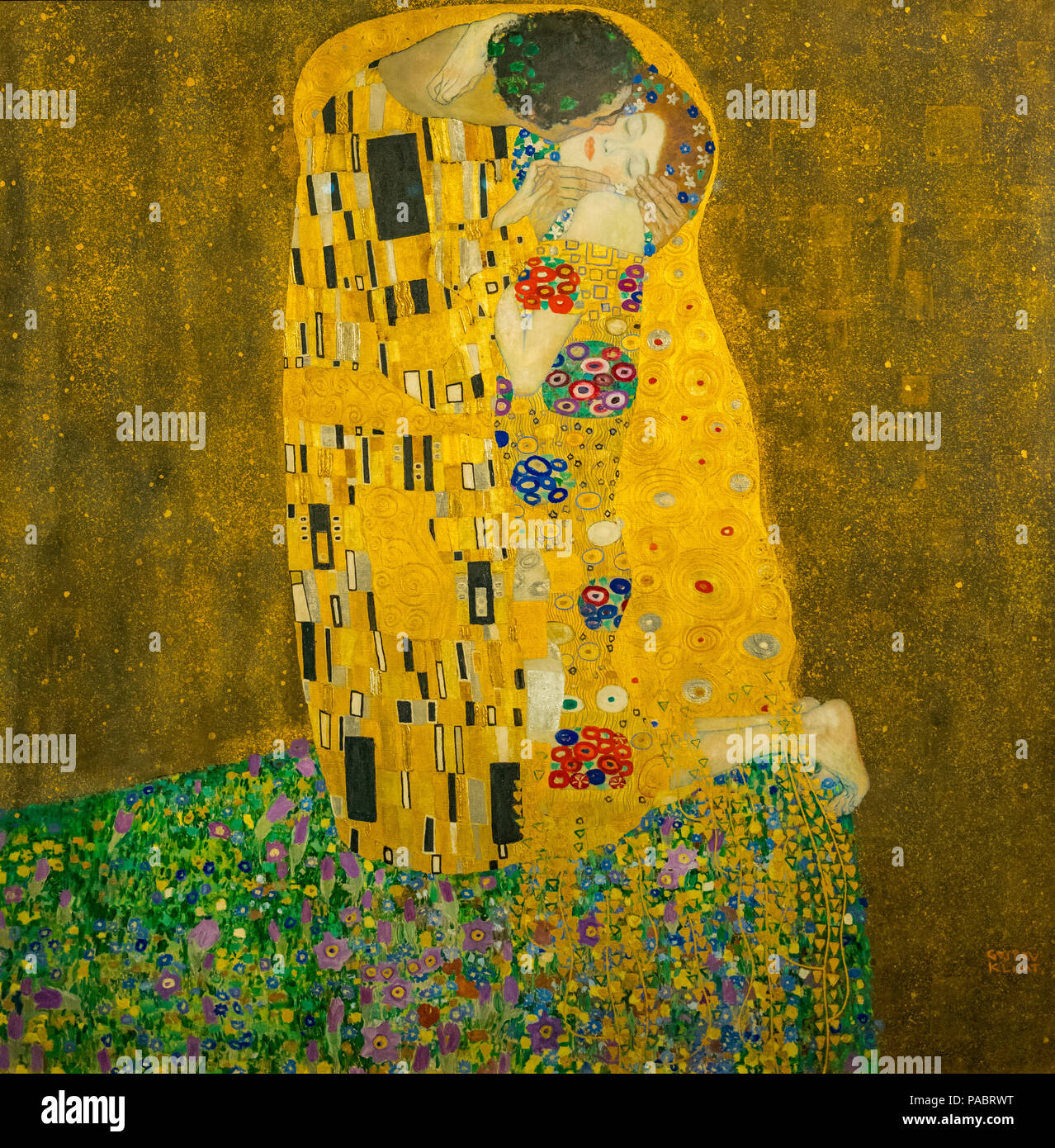 GUSTAV Klimt (1862-1918) Il Bacio [amanti] (1908/1909) superiore del Palazzo Belvedere Vienna AUSTRIA Foto Stock