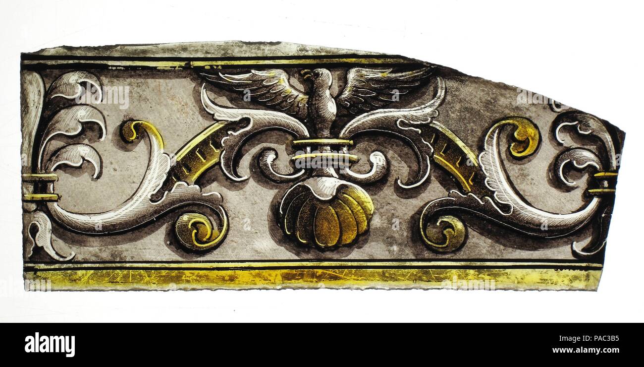 Frammento di vetro. Cultura: europeo. Dimensioni: complessivo: 3 1/8 x 7 5/8 in. (7,9 x 19,4 cm). Data: XVI secolo. Museo: Metropolitan Museum of Art di New York, Stati Uniti d'America. Foto Stock Frammento di vetro. Cultura: europeo. Dimensioni: complessivo: 3 1/8 x 7 5/8 in. (7,9 x 19,4 cm). Data: XVI secolo. Museo: Metropolitan Museum of Art di New York, Stati Uniti d'America. Foto Stock