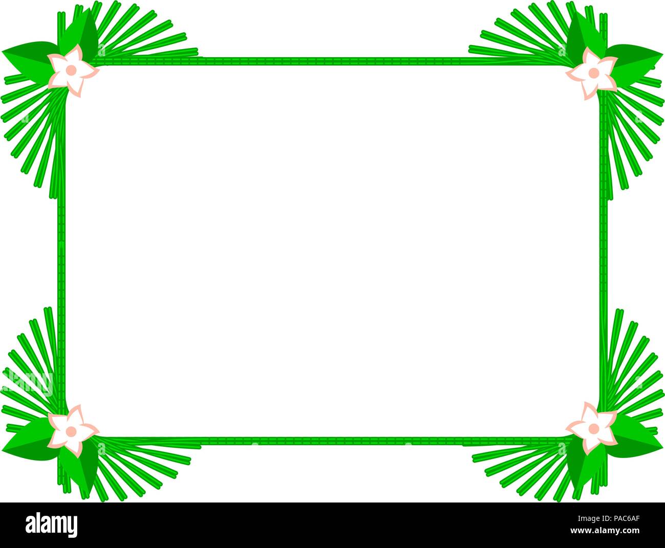 Quadrato verde estate cornice o telaio. Vettore di elementi di design Set per la progettazione Illustrazione Vettoriale