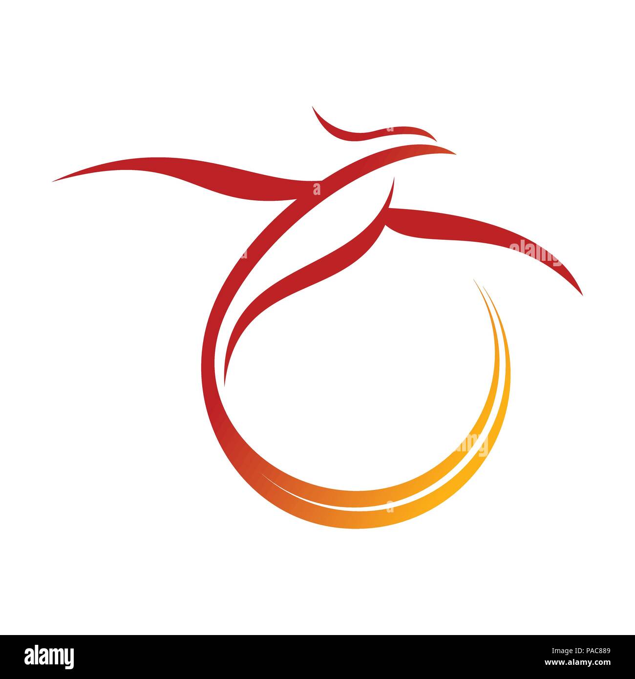 Coda di Phoenix Swoosh simbolo vettore Logo grafico del modello di progettazione Illustrazione Vettoriale