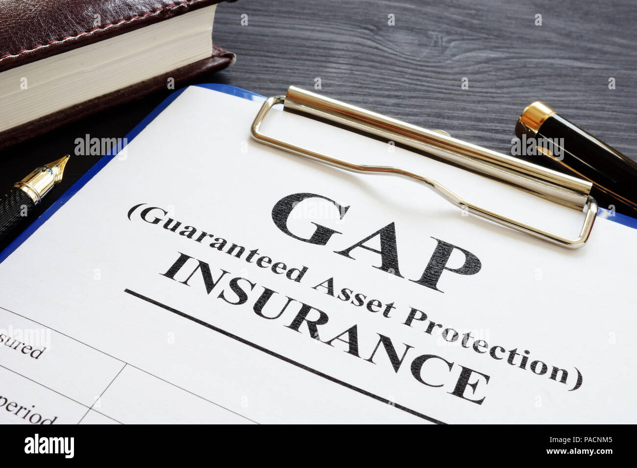 Assicurazione GAP attività garantita protezione politica e penna. Foto Stock