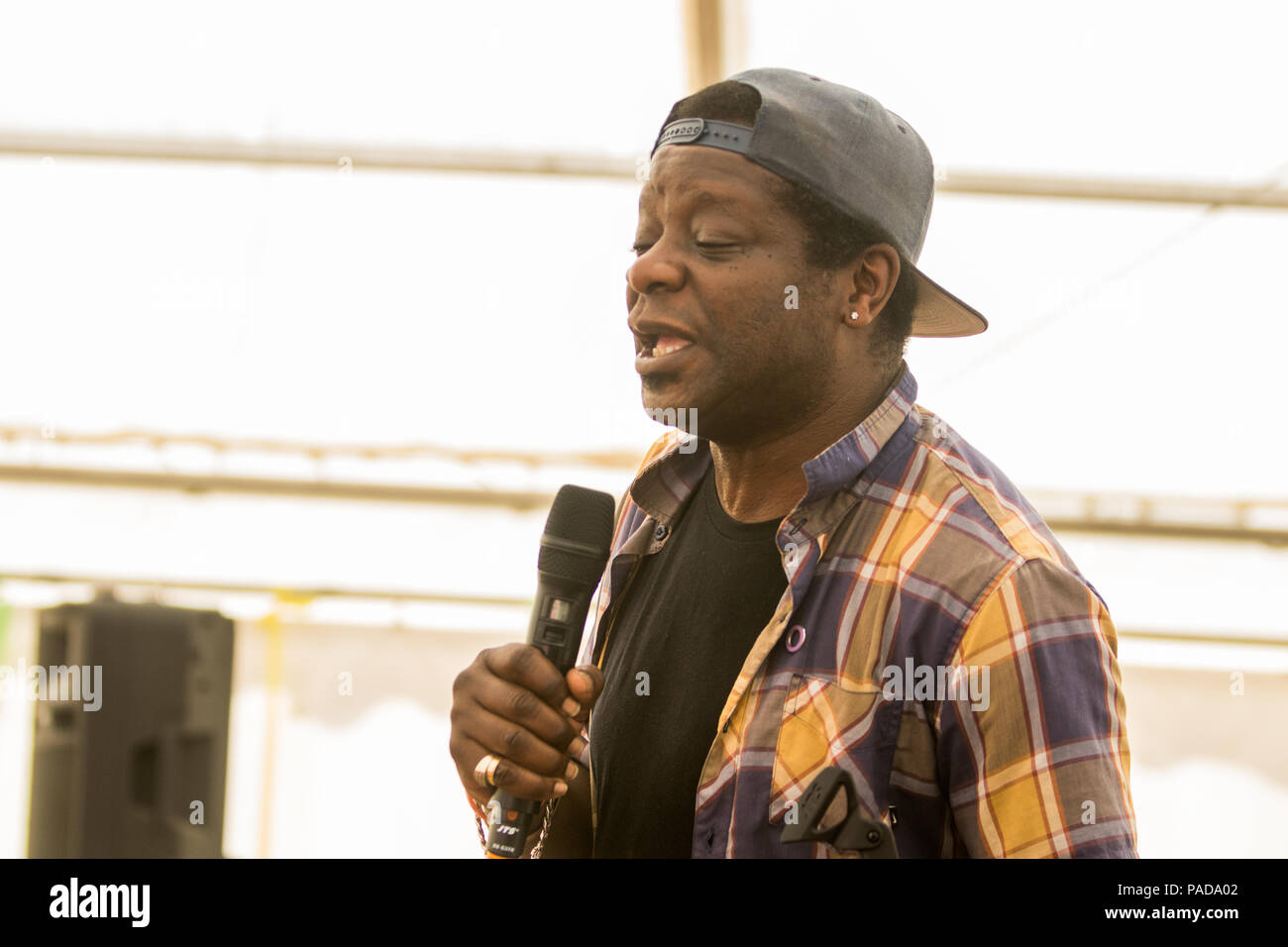 Kent, Regno Unito. 21 Luglio, 2018. Kent, Regno Unito. Il 21 luglio 2018. Vicari Picnic - Festival di Musica Performance giorno 2 nella tenda di commedia - artista Stephen K Amos Glamourstock Credito Credito: glamourstock/Alamy Live News Credito: glamourstock/Alamy Live News Foto Stock