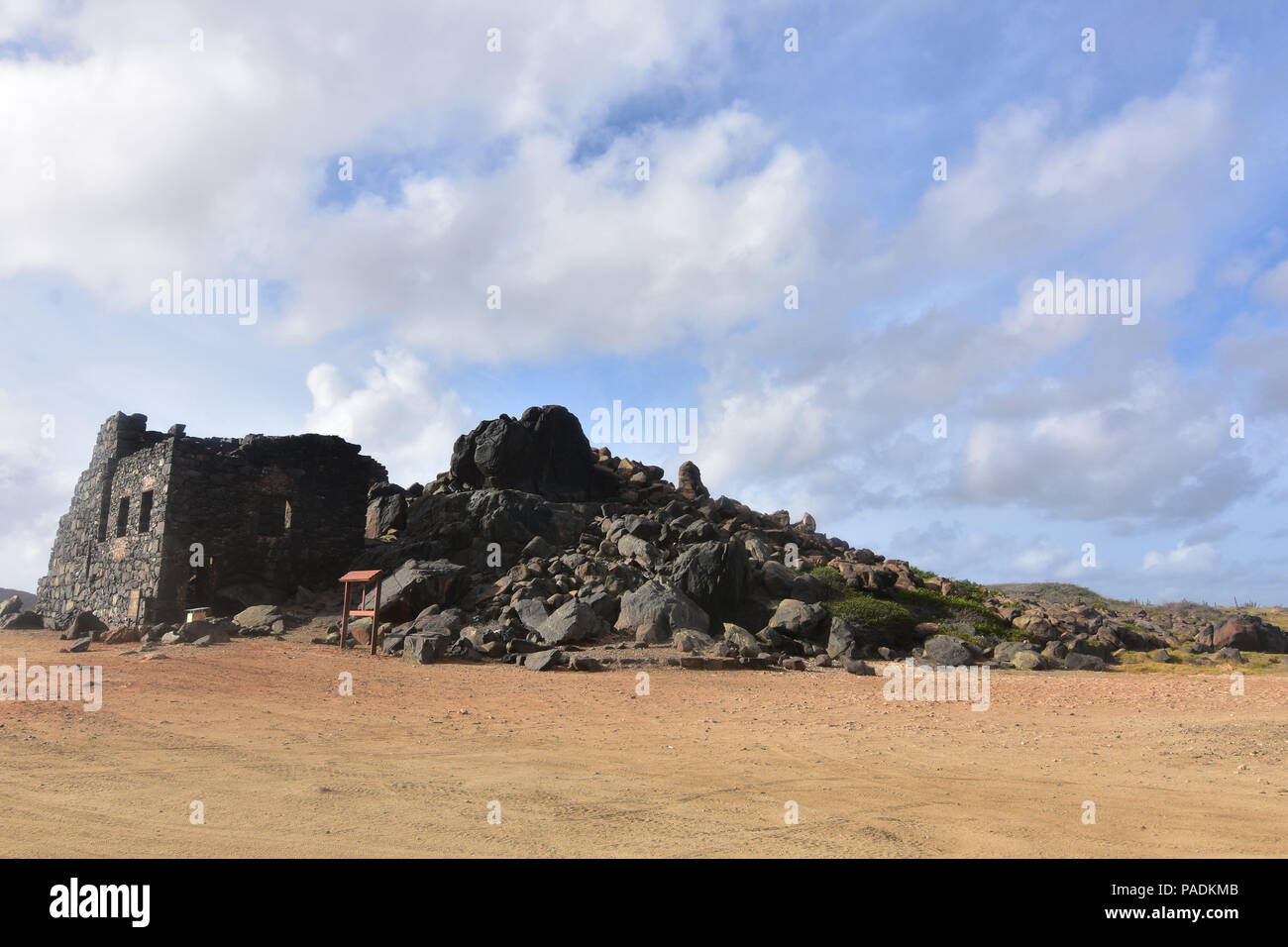 Sorprendente antica miniera d'oro le rovine di Aruba Foto Stock