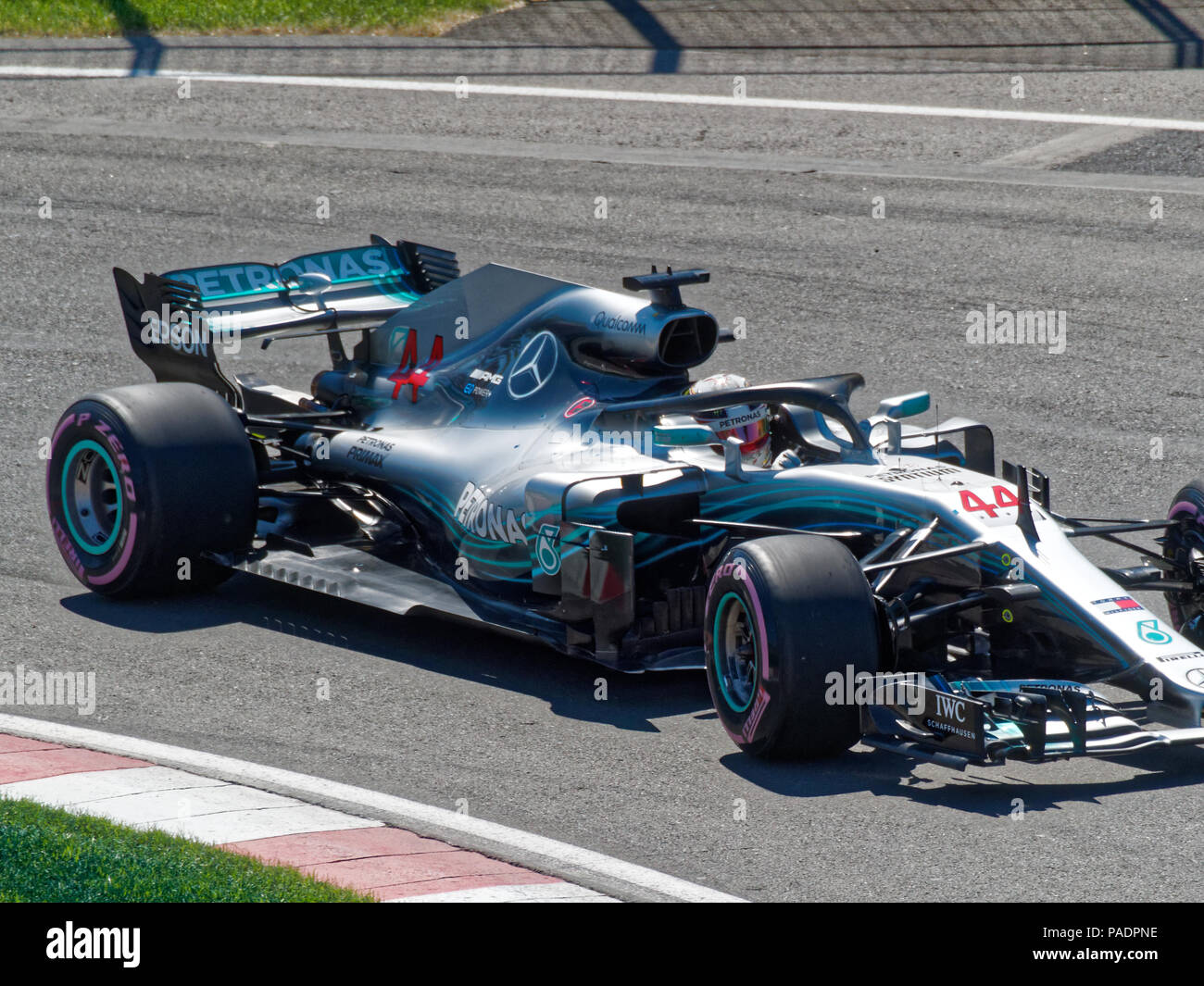 Montreal, Canada .Lewis Hamilton del Regno Unito per la Mercedes AMG Petronas presso il Grand Prix di Formula 1 del Canada , il circuito Gilles-Villeneuve. Foto Stock