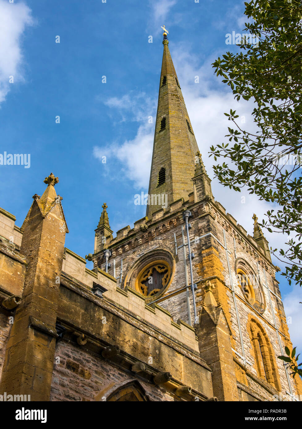 Williams Shakespeare luogo di sepoltura ,Chiesa della Santa Trinità sulla banca del fiume Avon. Stratford Upon Avon, Warwickshire, Inghilterra; l'Europa Foto Stock