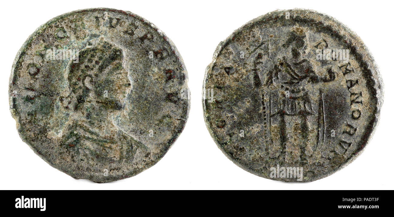 Romana antica moneta di rame dell'imperatore Onorio Foto stock - Alamy