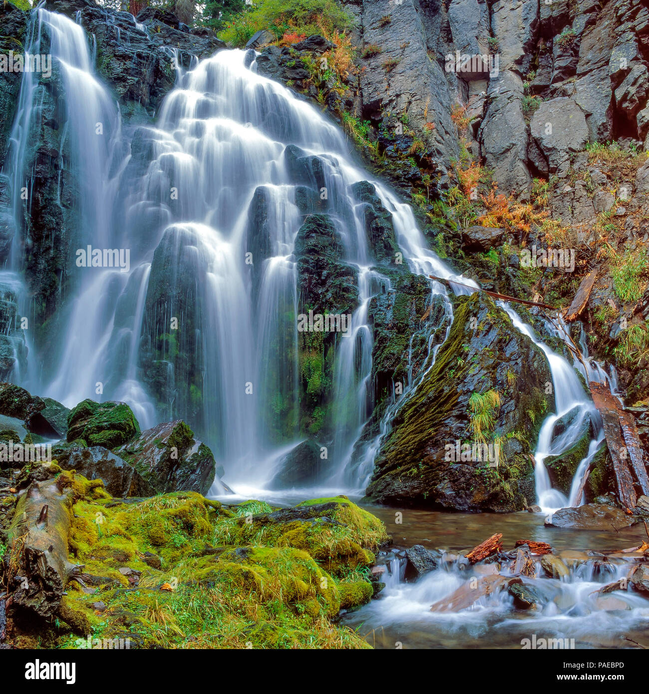 Kings Creek Falls, Parco nazionale vulcanico di Lassen, California Foto Stock