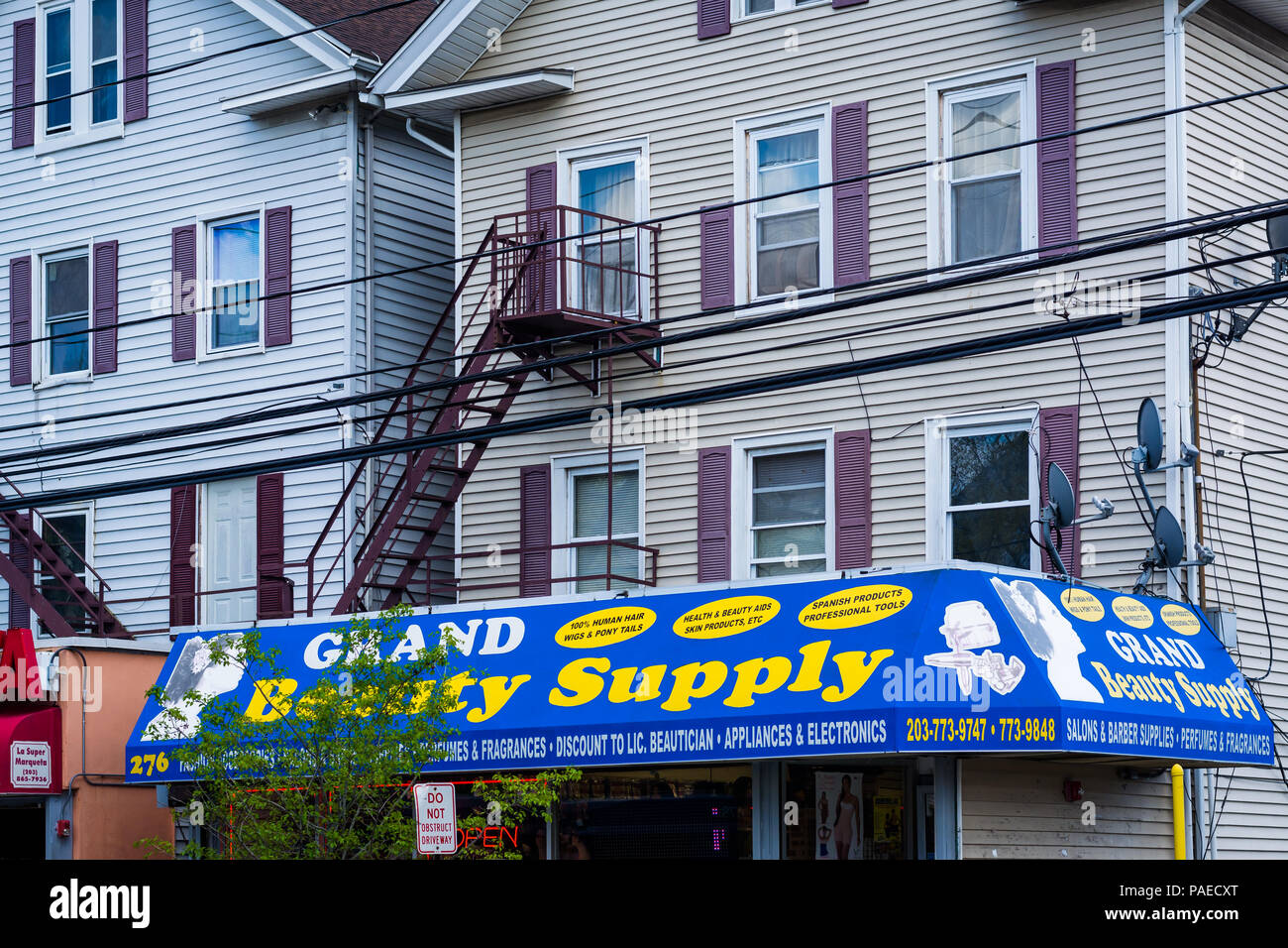 Le aziende in Fair Haven, New Haven, Connecticut Foto Stock