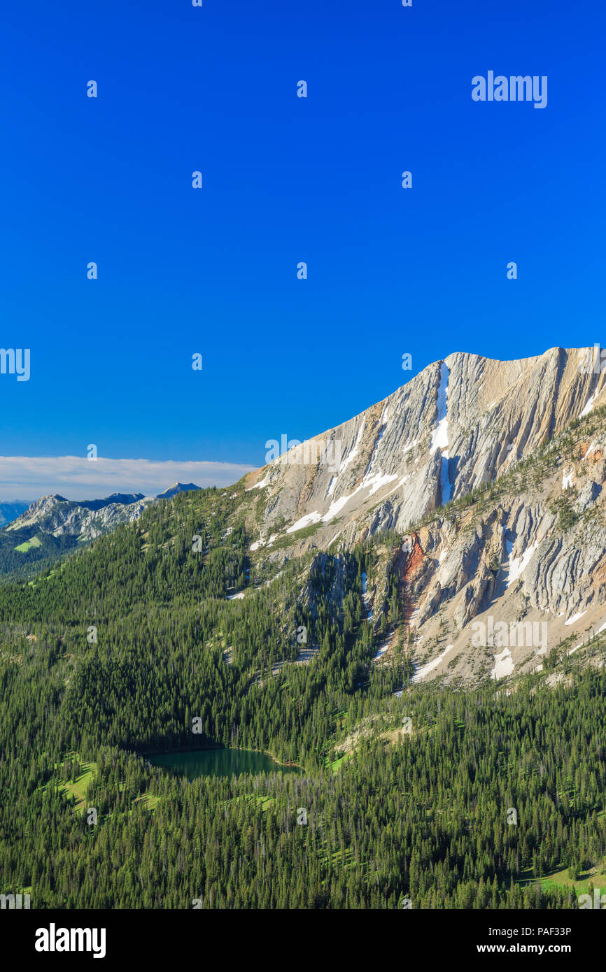 Sacagawea picco nei monti bridger sopra il lago di fata vicino a Bozeman, Montana Foto Stock