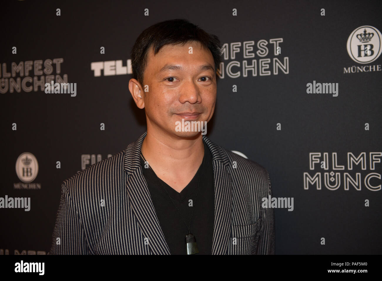 Regista cinese Hsin-Yao Huang visto prima la proiezione del suo film "Il grande Buddha' al Filmfest München 2018 Foto Stock