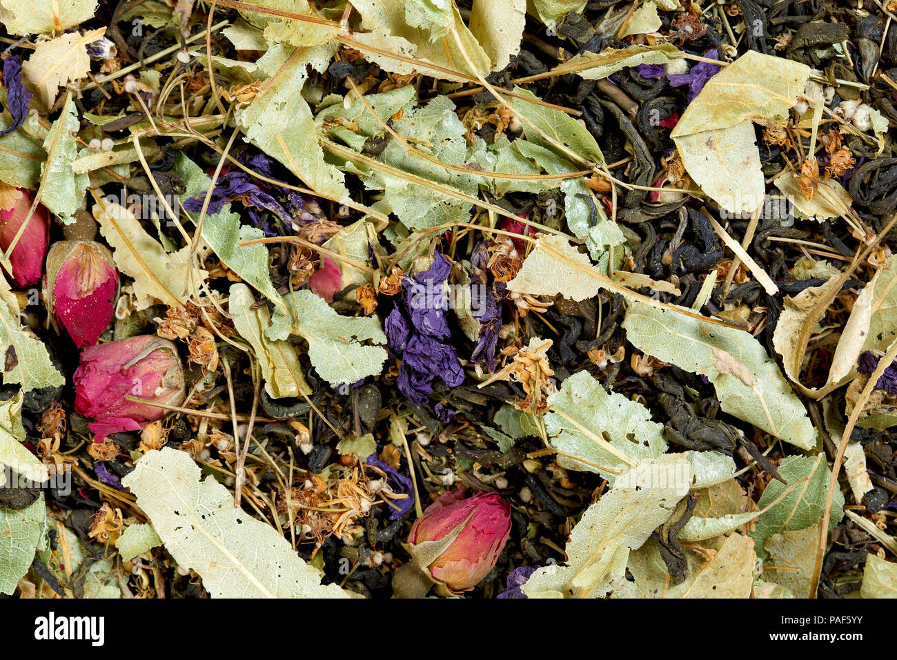 Mix di fiori di tè. Foto Stock