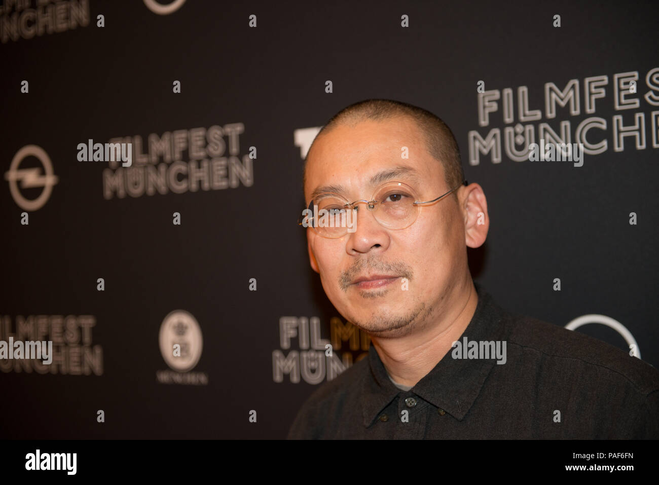 Regista cinese Zhang Miaoyan prima che lo screening del suo film 'silenzio nebbia' al Filmfest München 2018 Foto Stock