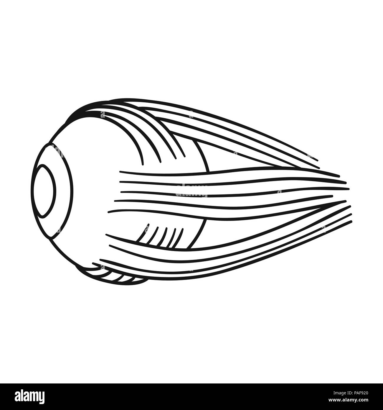 Bulbo oculare umana icona in stile contorno isolati su sfondo bianco. Gli organi umani simbolo illustrazione vettoriale. Illustrazione Vettoriale