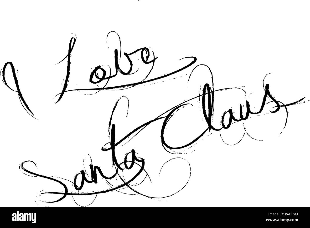 Io amo la Santa Claus testo illustrazione di segno Illustrazione Vettoriale