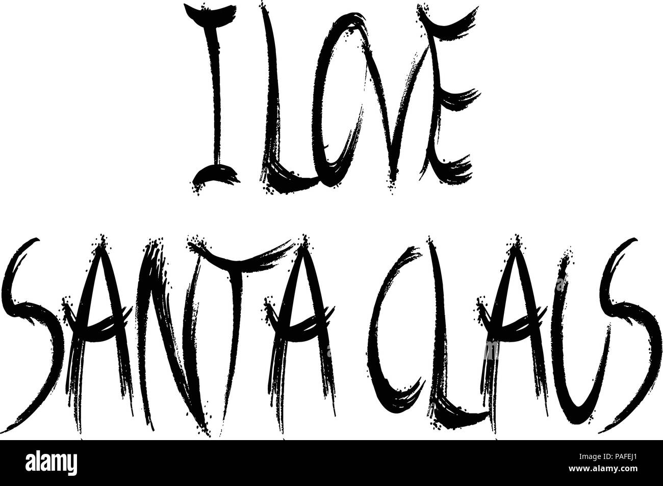Io amo la Santa Claus testo illustrazione di segno Illustrazione Vettoriale