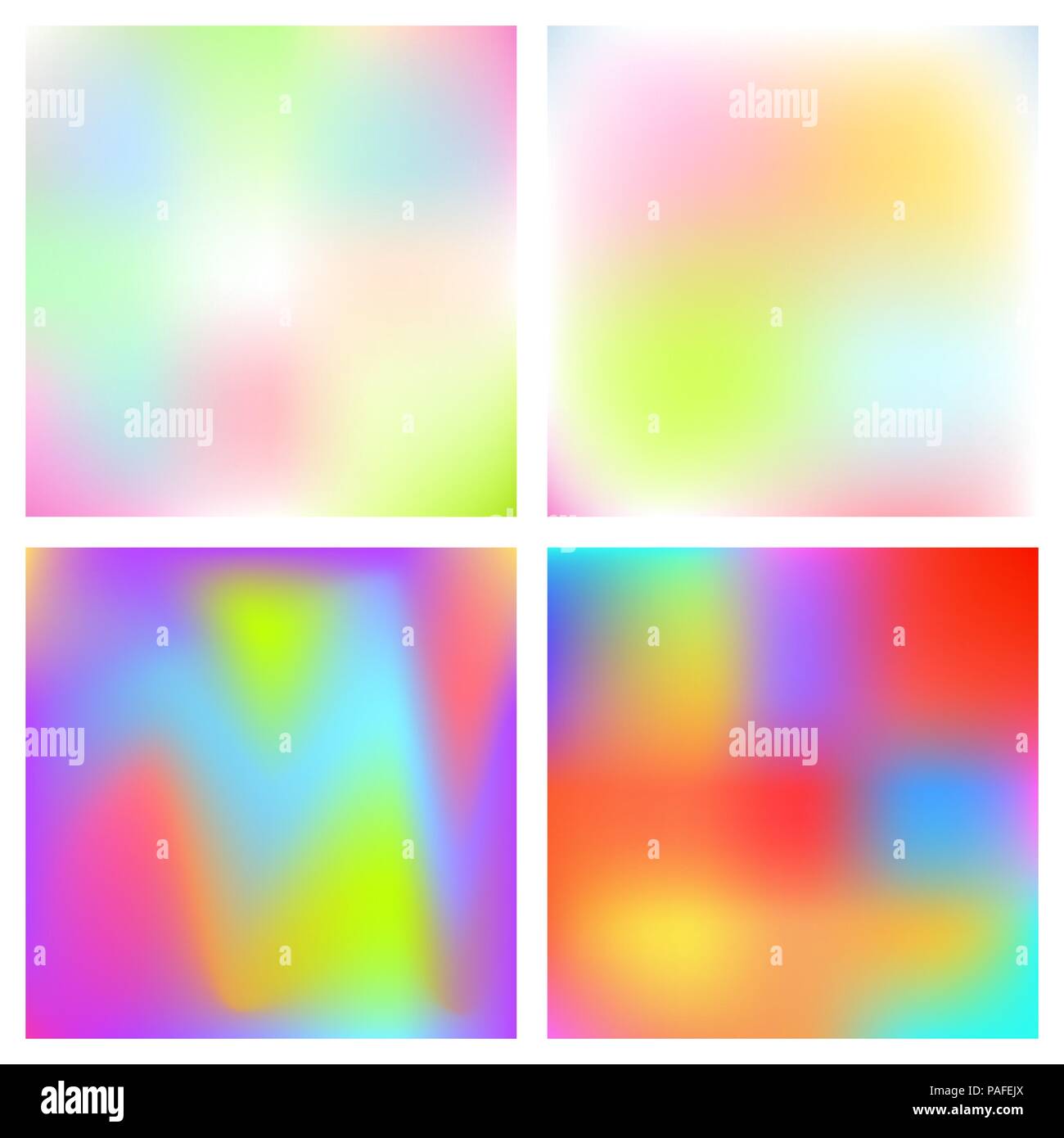 Olografica vettore sfocata sullo sfondo. Lamina iridescente arcobaleno arte. Illustrazione Vettoriale