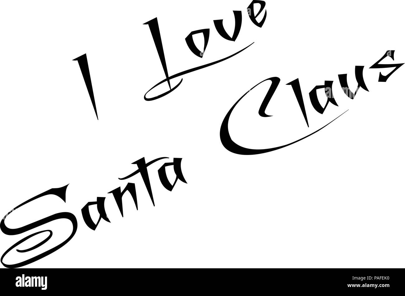 Io amo la Santa Claus testo illustrazione di segno Illustrazione Vettoriale