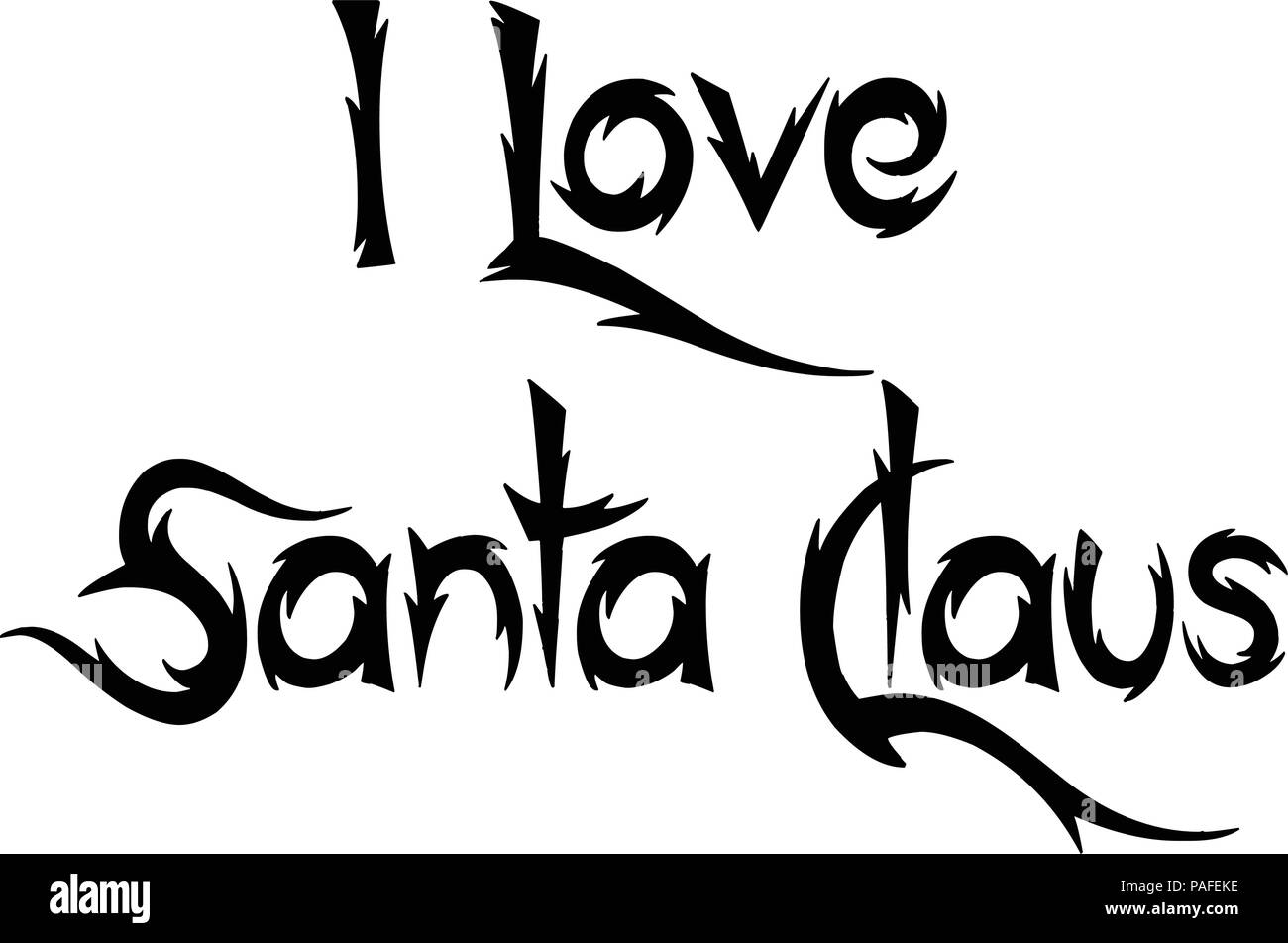 Io amo la Santa Claus testo illustrazione di segno Illustrazione Vettoriale