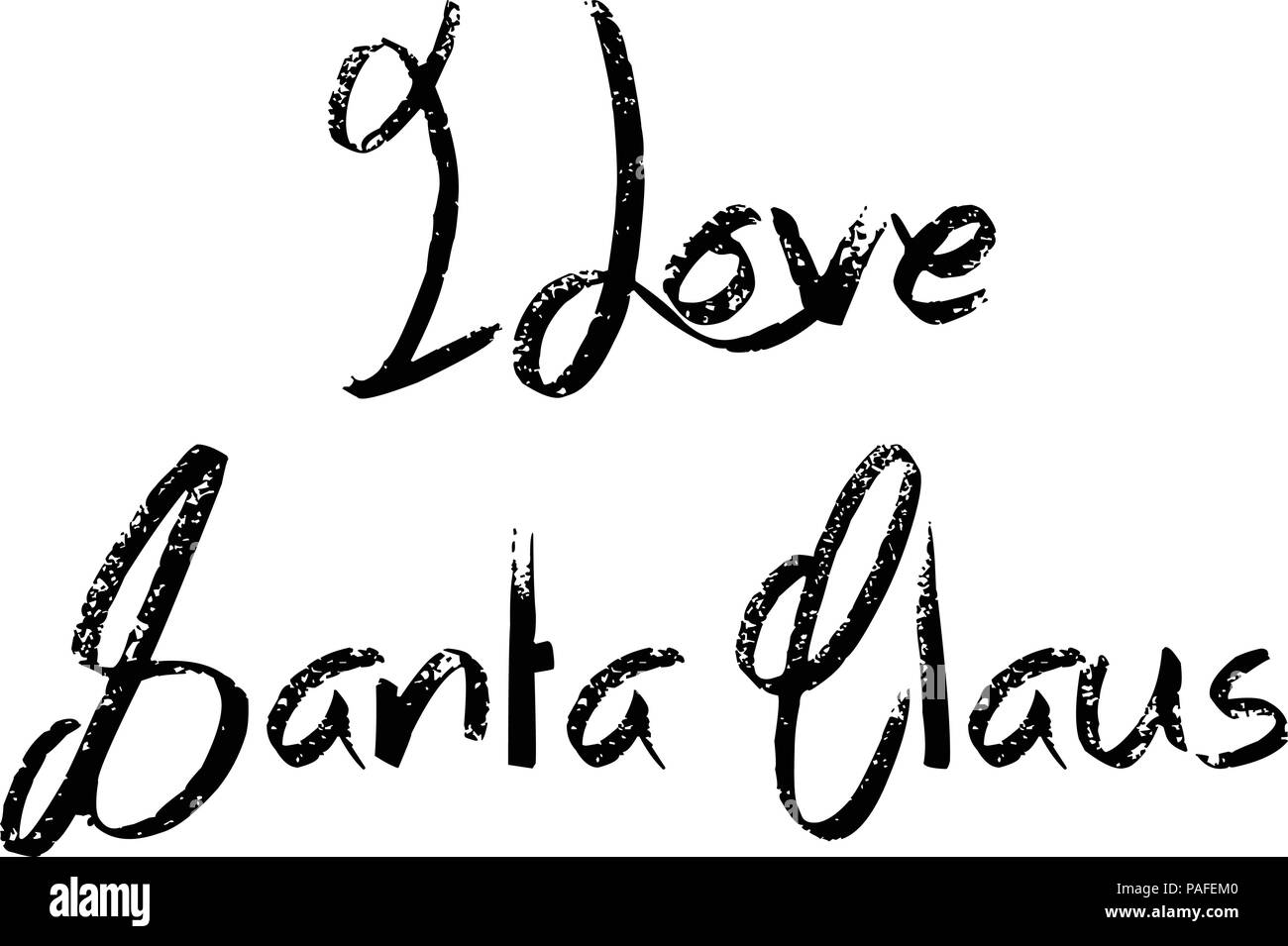 Io amo la Santa Claus testo illustrazione di segno Illustrazione Vettoriale
