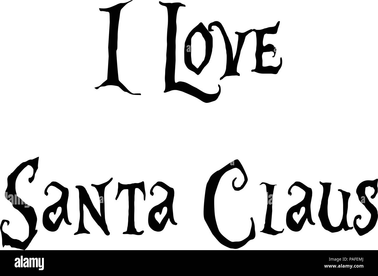 Io amo la Santa Claus testo illustrazione di segno Illustrazione Vettoriale