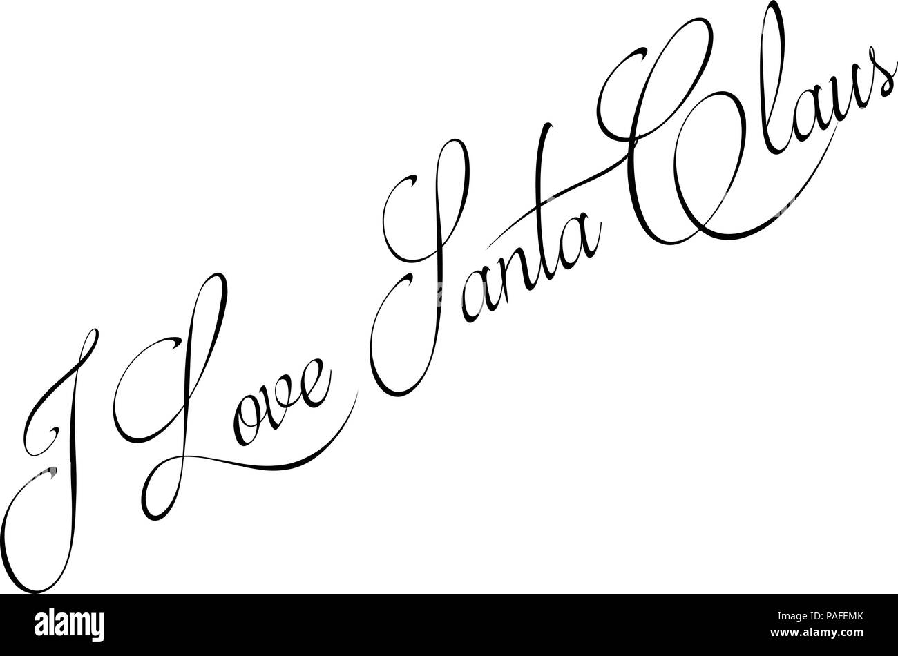 Io amo la Santa Claus testo illustrazione di segno Illustrazione Vettoriale