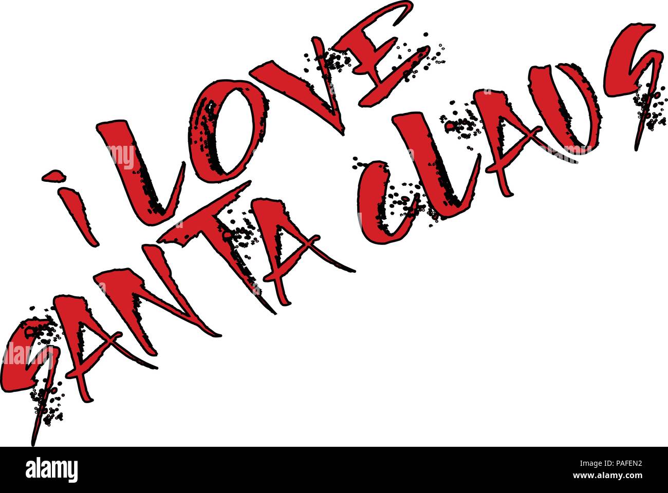 Io amo la Santa Claus testo illustrazione di segno Illustrazione Vettoriale