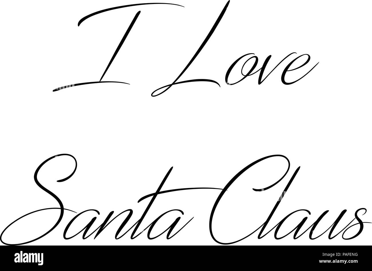 Io amo la Santa Claus testo illustrazione di segno Illustrazione Vettoriale