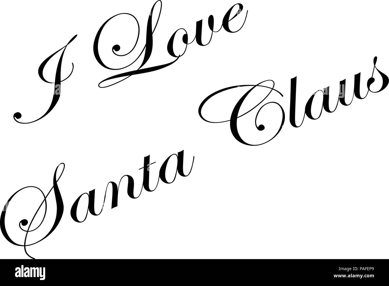 Io amo la Santa Claus testo illustrazione di segno Illustrazione Vettoriale