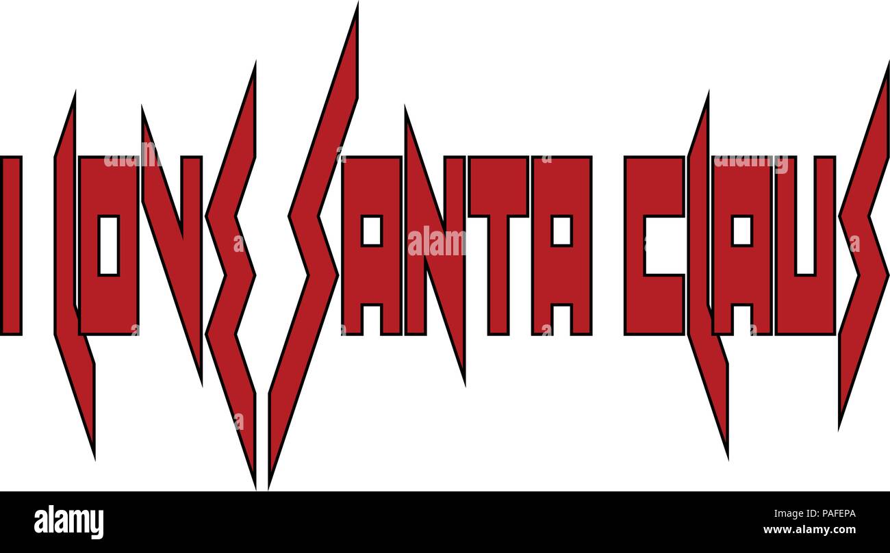 Io amo la Santa Claus testo illustrazione di segno Illustrazione Vettoriale