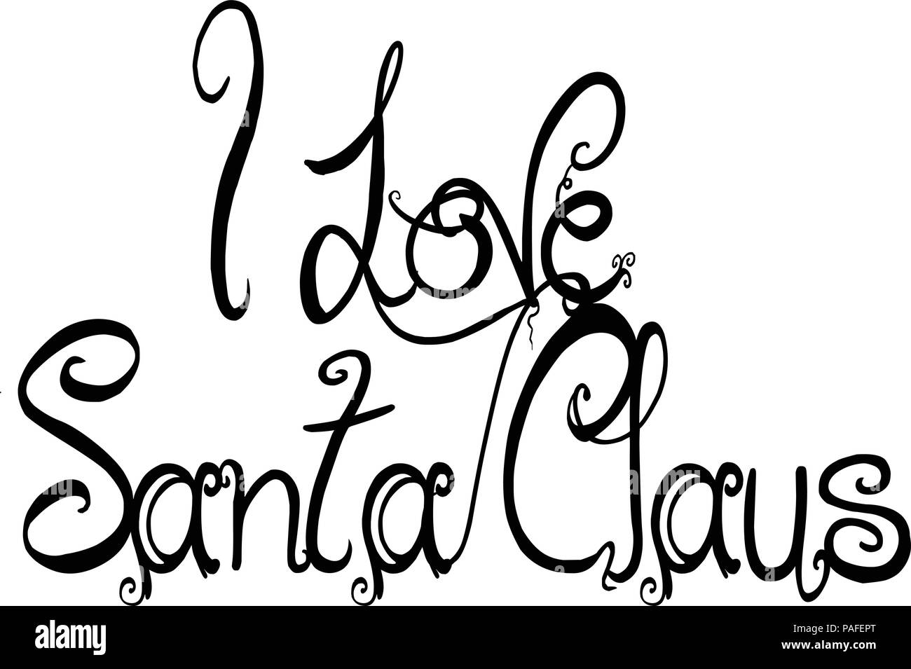 Io amo la Santa Claus testo illustrazione di segno Illustrazione Vettoriale