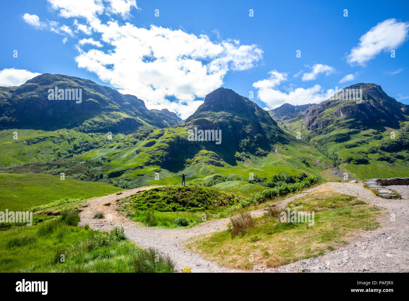 Paesaggio di glencoe a highland in Scozia, Regno Unito Foto Stock