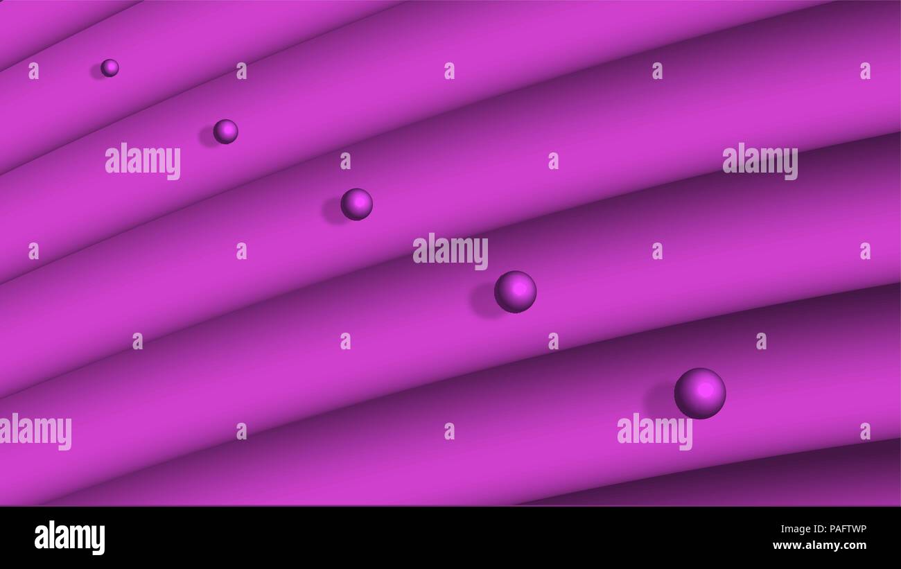 3D la sfera astratta. sfondo rosa linee, cerchi Illustrazione Vettoriale