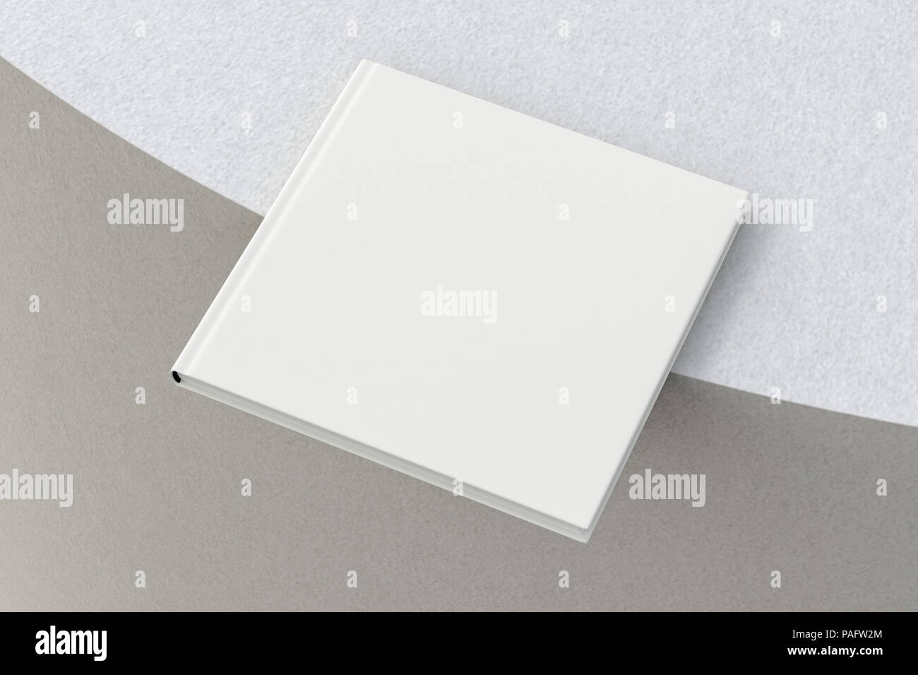 Quadrato bianco libro sul bordo. Isolato con percorso di clipping intorno al libro. 3D render Foto Stock