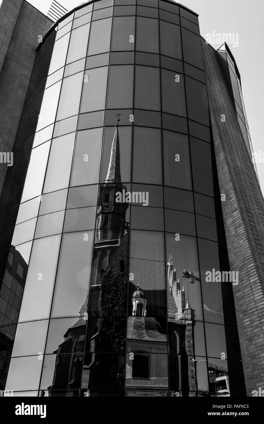 Architettura storica della città di Wroclaw, Polonia Foto Stock