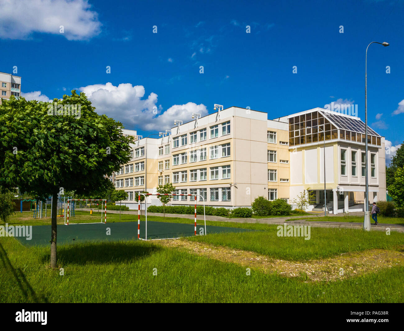La tipica scuola secondaria a Mosca, Russia Foto Stock