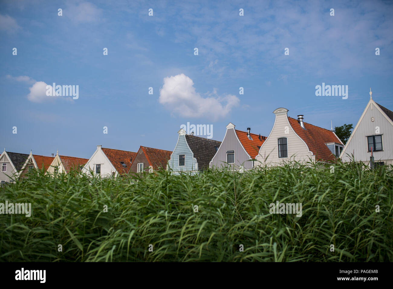 Giovane donna su un timone su una barca a vela Foto Stock