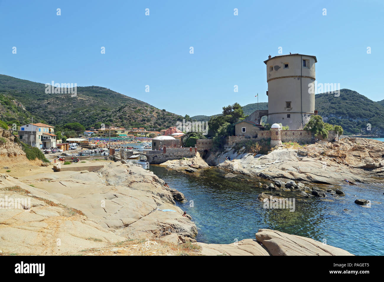 Torre del Campese, Isola del Giglio, Toscana, Italia Foto Stock