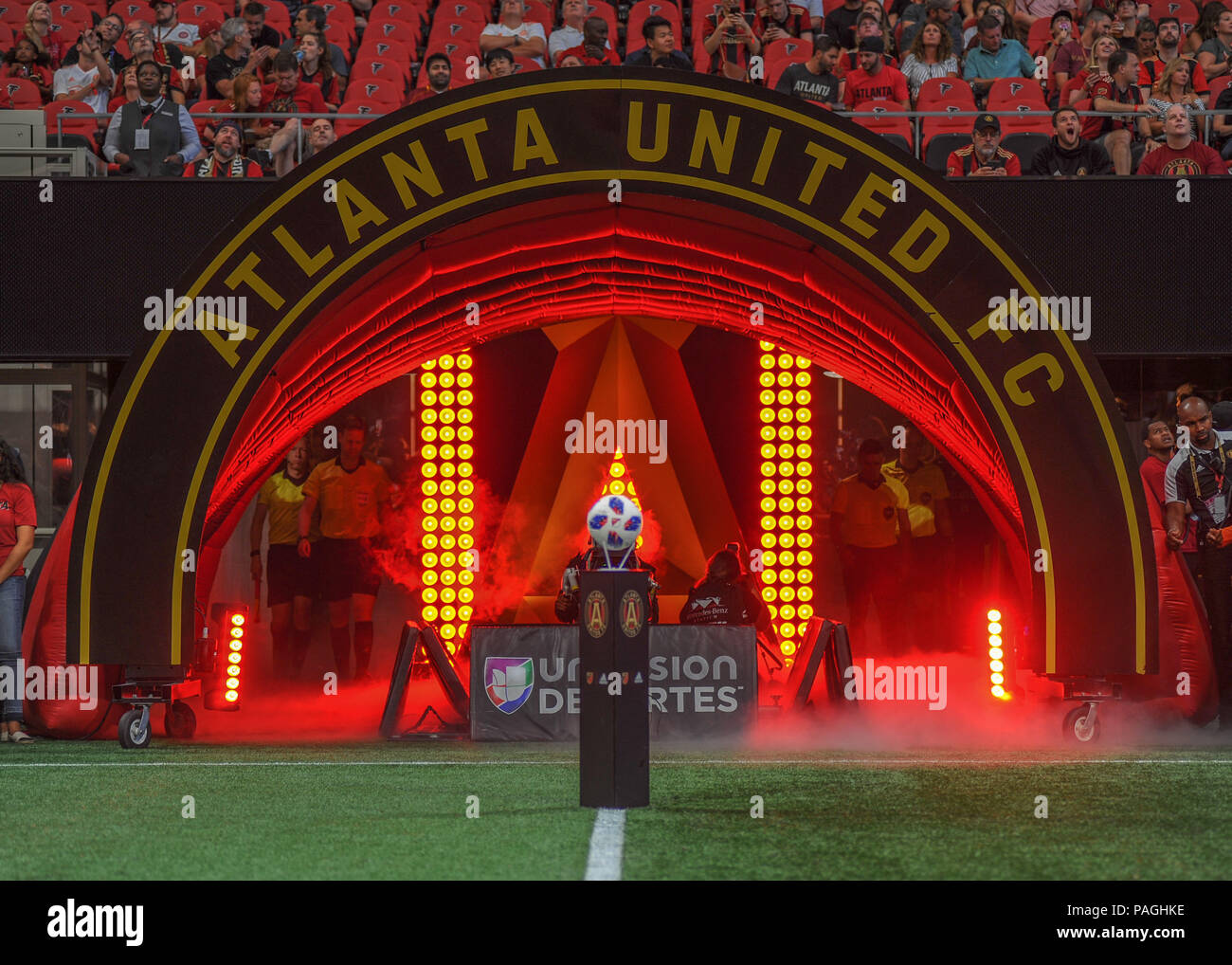 Atlanta, GA, Stati Uniti d'America. 21 Luglio, 2018. durante il gioco MLS al Mercedes-Benz Stadium di Atlanta, GA. Atlanta sconfitto DC uniti, 3 -1. Kevin Langley/CSM/Alamy Live News Foto Stock