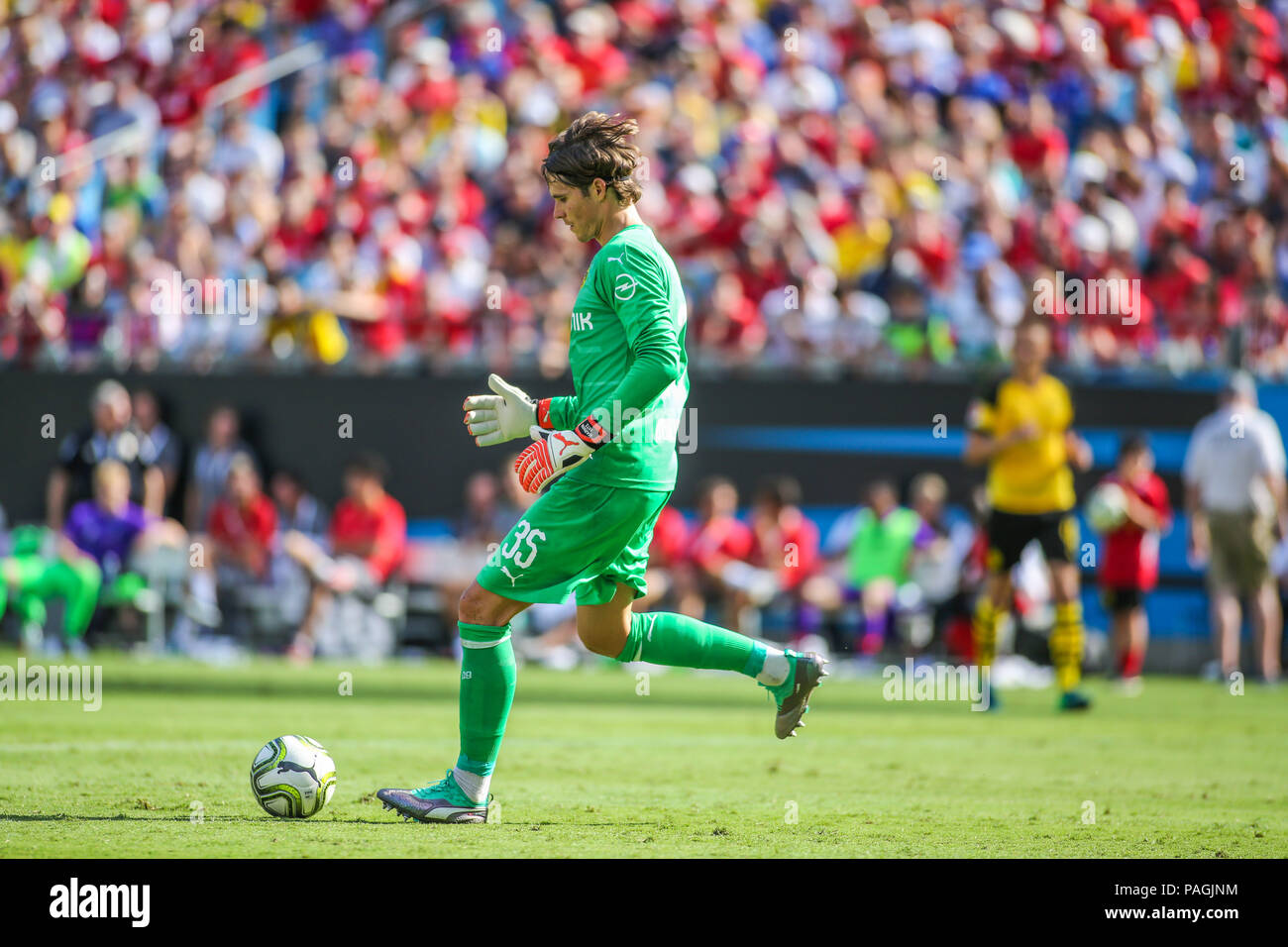 Charlotte, NC, Stati Uniti d'America. 22 Luglio, 2018. durante la International Champions Cup azione tra il Liverpool FC vs Borussia Dortmund in Charlotte, NC. Jonathan Huff/CSM/Alamy Live News Foto Stock