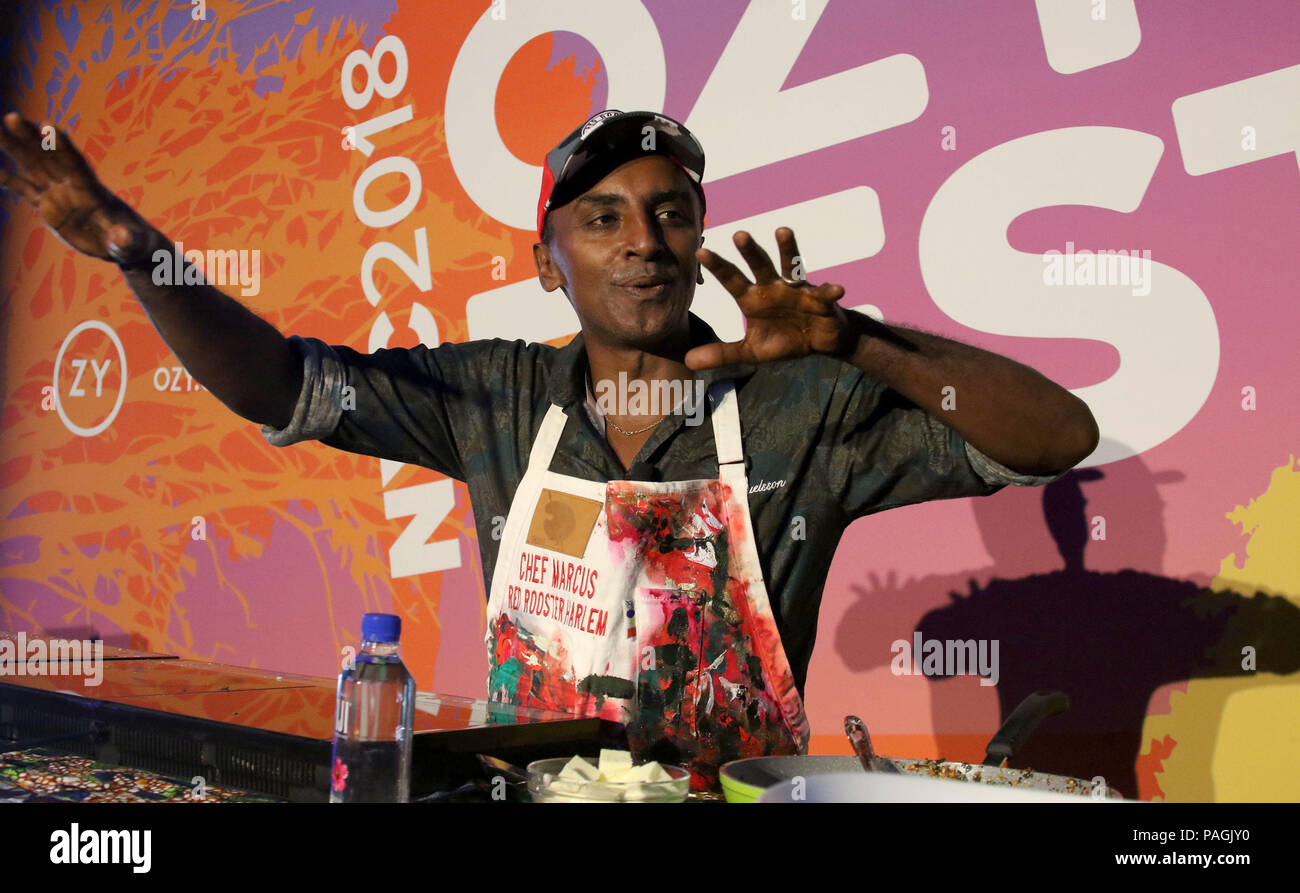 Luglio 21, 2018 - New York, New York, Stati Uniti - Chef Marcus Samuelsson assiste Ozy Fest 2018 tenutosi presso il Central Park. (Credito Immagine: © Nancy Kaszerman via ZUMA filo) Foto Stock