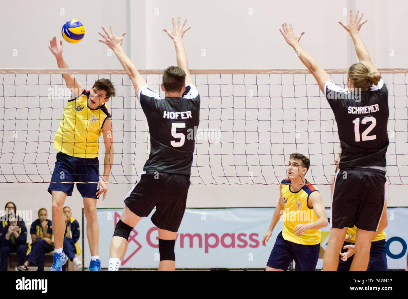 SÃO PAULO, SP - 22.07.2018: FISU AMERICA GIOCHI 2018 - pallavolo - Canada Colombia x. Il Brasile riceve il primo Pan American University di storia, la capitale di São Paulo ospita la prima edizione della FISU AMERICA giochi tra luglio 19 e 29. (Foto: Maycon Soldano/Fotoarena) Foto Stock