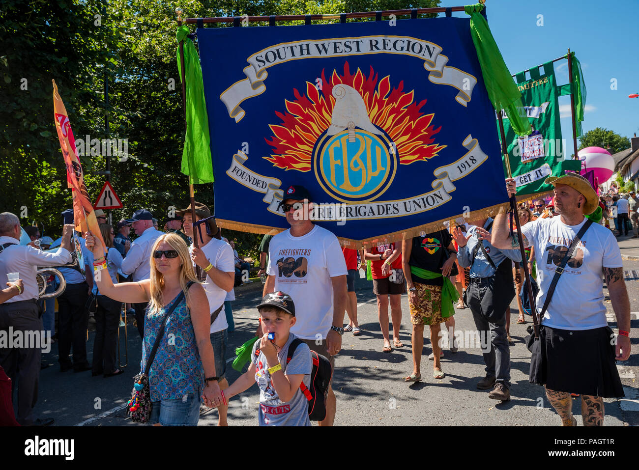 Tolpuddle, UK. Il 22 luglio 2018. Tolpuddle MartyrsÕ Festival. Jeremy Corbyn ha preso parte alla processione attraverso Tolpuddle. Organizzato dalla TUC. Credito: Stephen Bell/Alamy Live News. Foto Stock