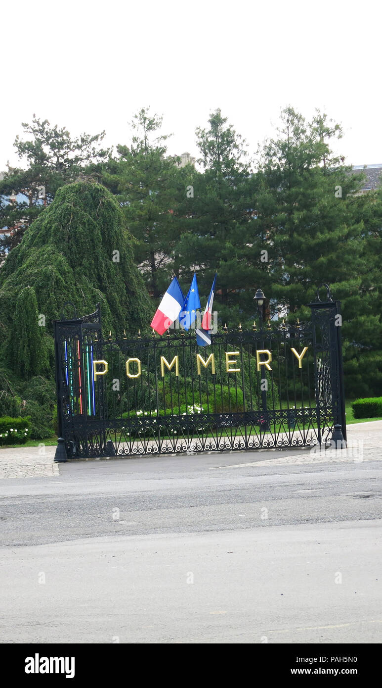 Champagne Pommery, Reims, Marne, Champagne-Ardenne, Grand Oriente, Francia Foto Stock