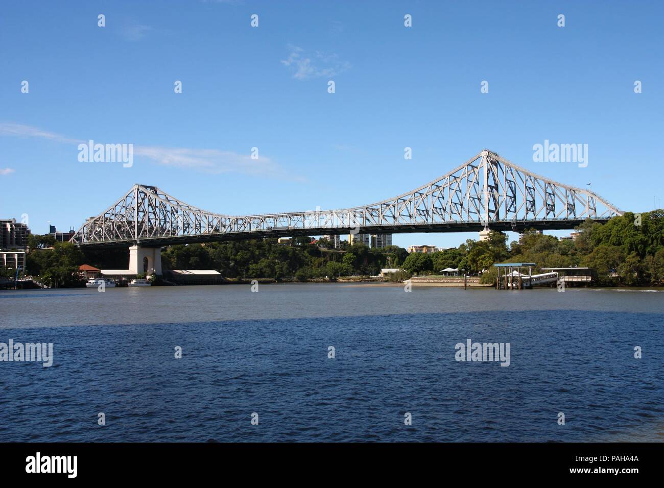 Ponte a sbalzo - Story Bridge a Brisbane, Queensland, Australia. Traliccio in acciaio design. Foto Stock