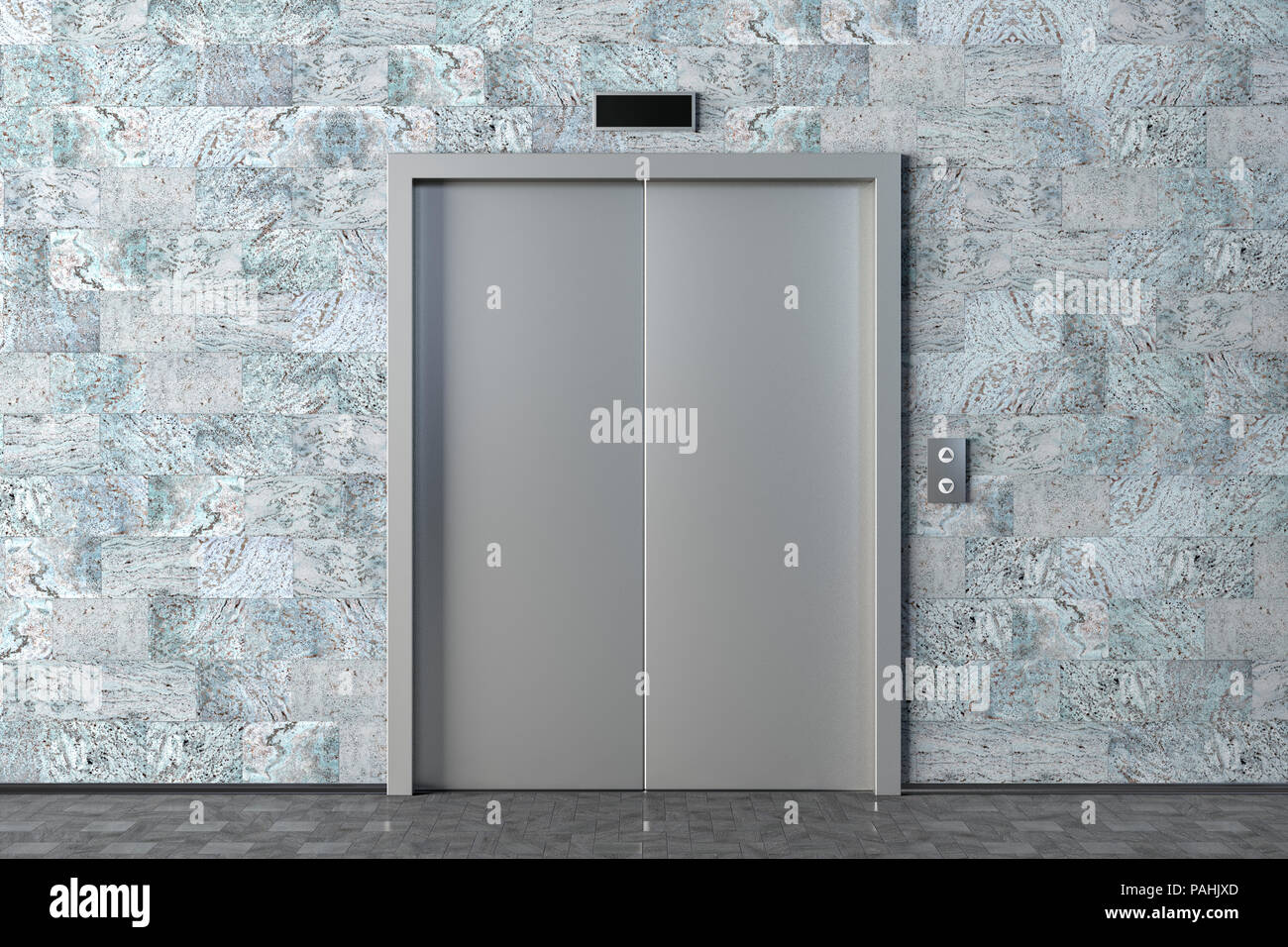 Ascensore con le porte chiuse. 3d illustrazione Foto Stock